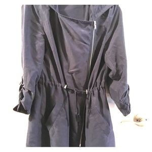Asymmetric 3/4 length sleeve jacket